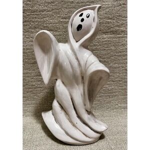 Vintage Byron Molds Ceramic Ghost Figurine Halloween Decor Signed CB White 8in